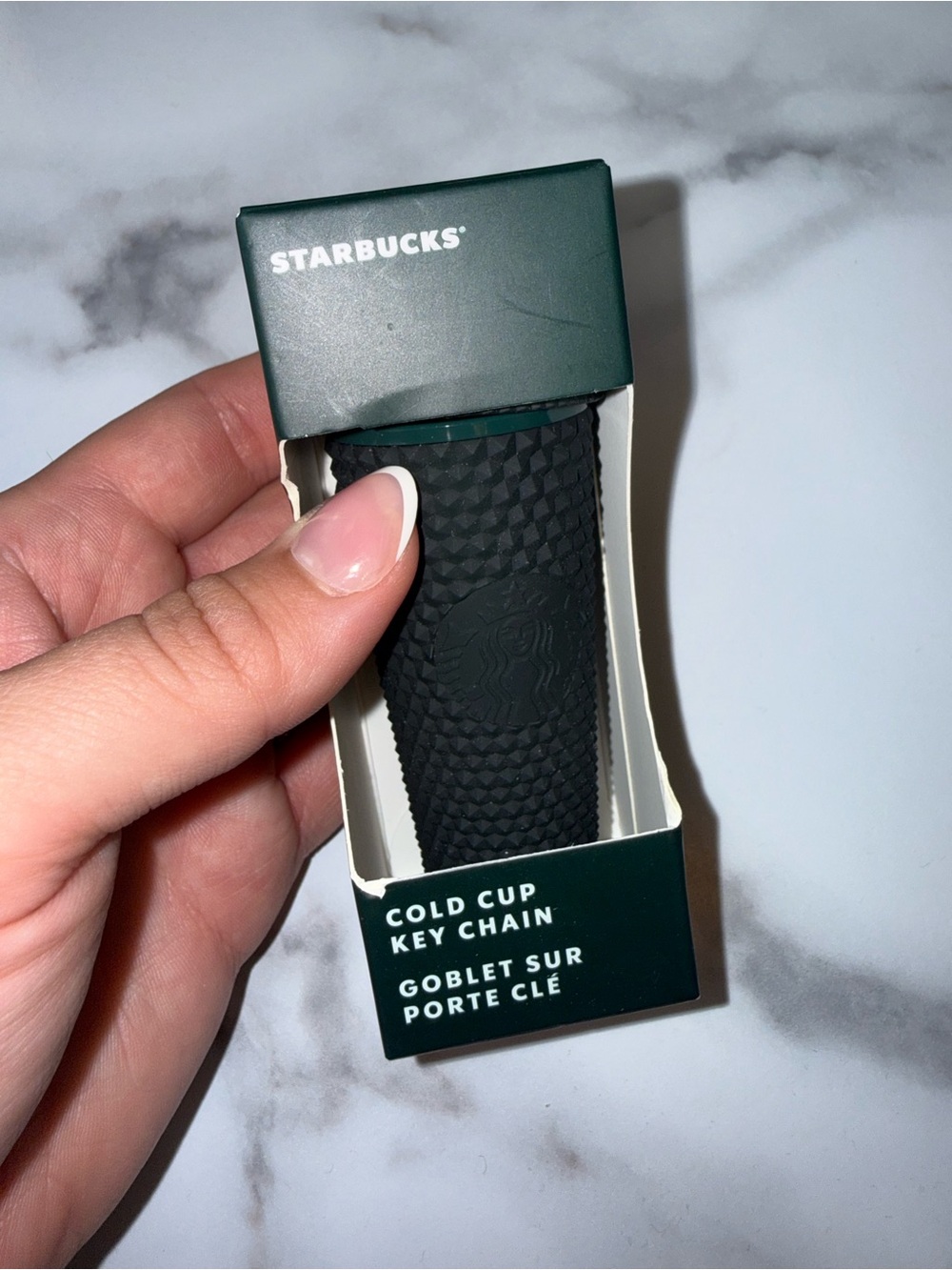 NWT Starbucks Brand New Green Textured Cold Cup Keychain